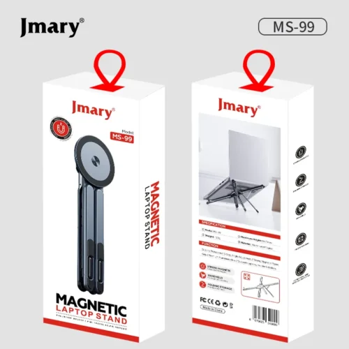 اشتري ستاند اللابتوب والموبايل المغناطيسي Jmary MS-99 3-in-1 في مصر. تصميم ألومنيوم قابل للطي، حامل MagSafe للموبايل والتابلت، تبريد ممتاز وراحة للرقبة أثناء العمل!
