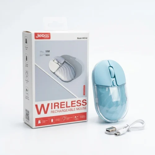 اشتري ماوس JEDEL WD142 اللاسلكي ثنائي الاتصال (Bluetooth + 2.4GHz) في مصر. نقرات صامتة، بطارية قابلة للشحن تعيش حتى 180 ساعة، منفذ Type-C، ودقة 1600DPI للمكاتب واللابتوب!