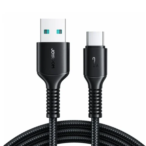 اشتري كابل الشحن السريع ونقل البيانات Joyroom S-A9U قدرة 3A في مصر. خامة نايلون مضاد للقطع، اختبار 10,000 انثناء، وشحن آمن بدون حرارة لأجهزة أندرويد.