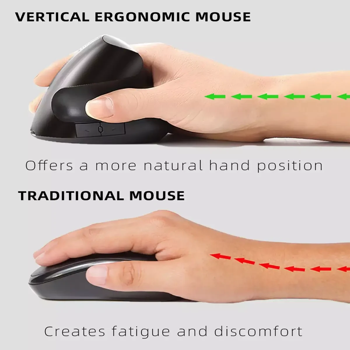 JERTECH JR321 Vertical Rechargeable Wireless Mouse Silent Clicks Optical Sensor 1600 DPI ماوس وايرلس افقي ذات نقرات صامتة و مستشعر بصري ١٦٠٠ دي بي اي 8 اشتري ماوس الجيمينج والعمل المكتبي الرأسي JERTECH JR321 في مصر. تصميم مريح يمنع آلام المعصم، نقرات صامتة Silent Clicks، بطارية قابلة للشحن 400mAh، ودقة 1600DPI!