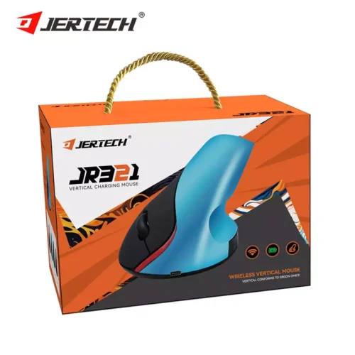 اشتري ماوس الجيمينج والعمل المكتبي الرأسي JERTECH JR321 في مصر. تصميم مريح يمنع آلام المعصم، نقرات صامتة Silent Clicks، بطارية قابلة للشحن 400mAh، ودقة 1600DPI!