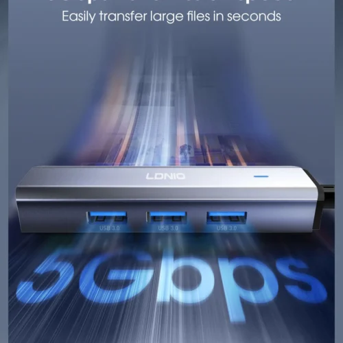 اشتري موزع المنافذ LDNIO DS-114U في مصر. تحويل منفذ USB-A إلى 4 منافذ USB 3.0 فائقة السرعة 5Gbps، كابل طويل 1.2 متر، وتوافق كامل مع أجهزة الكمبيوتر واللابتوب!
