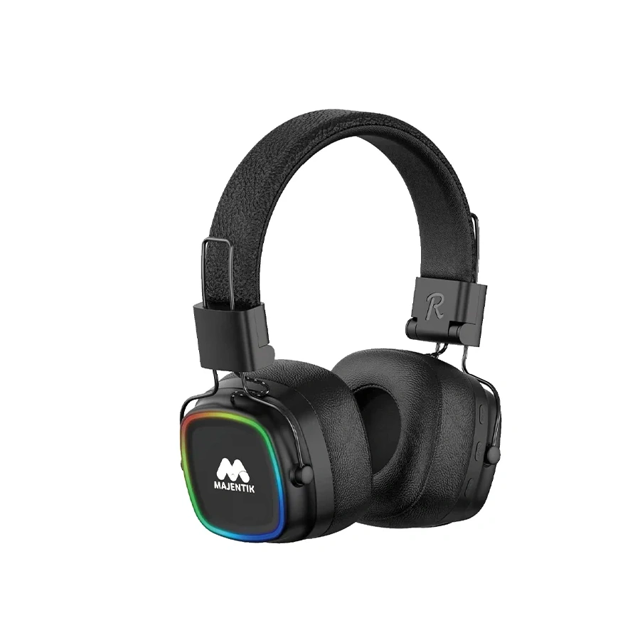 Majentik mh003 RGB Bluetooth Light Weight High Quality Integrated Mic Headphone هيدفون جيمينج خفيف الوزن مضيى بمايك مدمج 1 اشتري سماعة الجيمنج والوايرلس Majentik MH003 في مصر. إضاءة RGB جذابة، وزن خفيف، صوت HD Bass قوي بمشغلات 40 Large Speakers، بطارية تدوم حتى 18 ساعة، ومايك مدمج للمكالمات والألعاب!