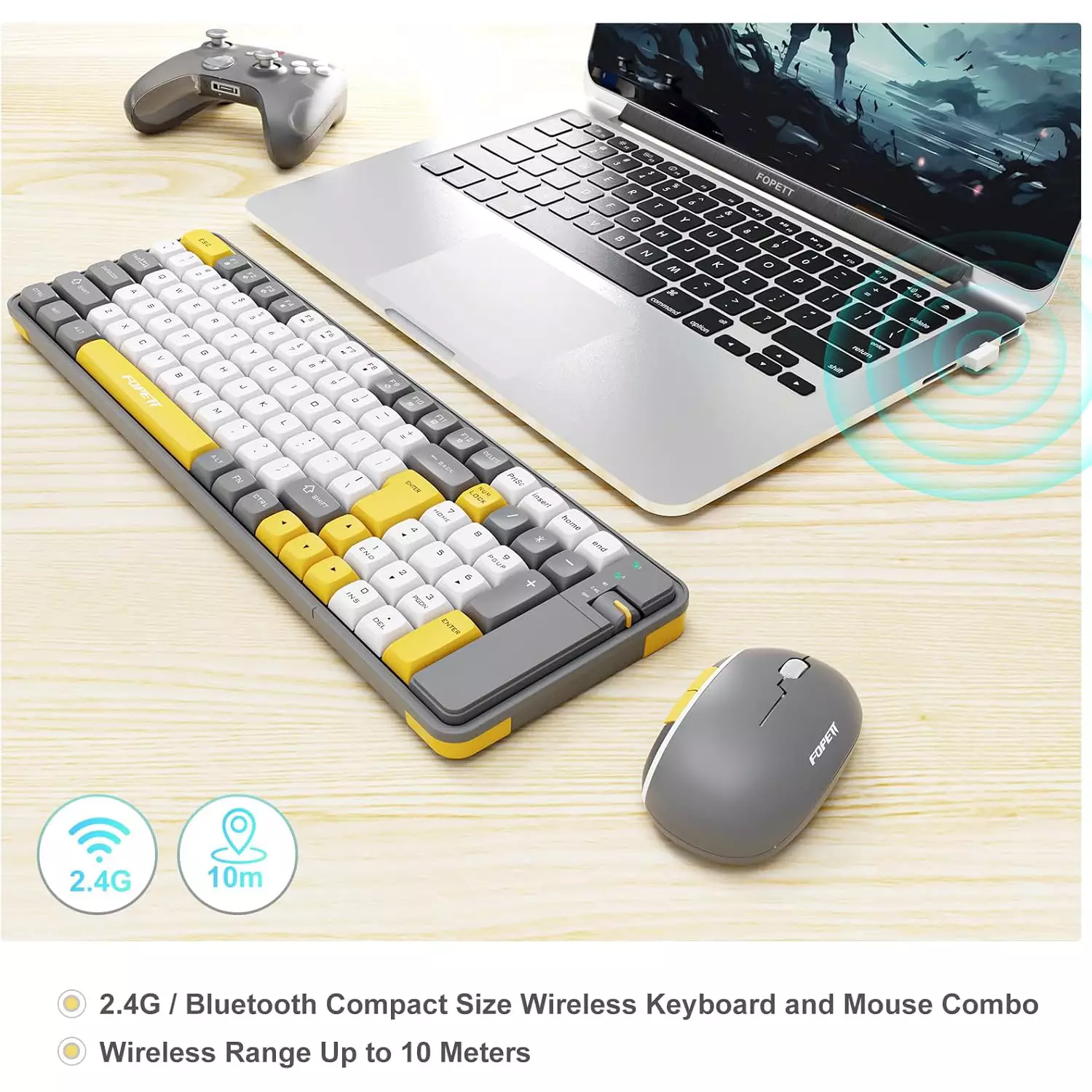 QW06 Wireless 2.4G Bluetooth Dual-Mode Keyboard and Mouse Set Combo كومبو كيبورد و ماوس وايرلس متعدد الإتصال صامت النقرات ملون عالى الجودة 6 اشتري طقم الكيبورد والماوس اللاسلكي QW06 الملون في مصر. توصيل مزدوج Bluetooth و 2.4GHz، أزرار عائمة Floating Keys صامتة، توفير ذكي للطاقة، ودعم اللابتوب والتابلت!