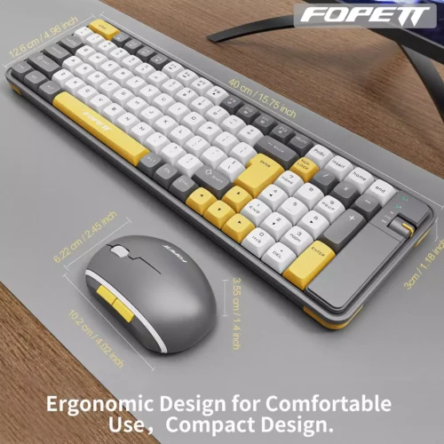 اشتري طقم الكيبورد والماوس اللاسلكي QW06 الملون في مصر. توصيل مزدوج Bluetooth و 2.4GHz، أزرار عائمة Floating Keys صامتة، توفير ذكي للطاقة، ودعم اللابتوب والتابلت!