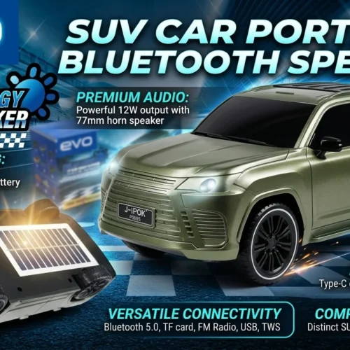 اشتري صب ووفر محمول Evo p368s تصميم أتوبيس في مصر. قدرة 12 واط، لوح طاقة شمسية للشحن، بلوتوث 5.0، راديو FM، ودعم TWS لصوت ستريو قوي!