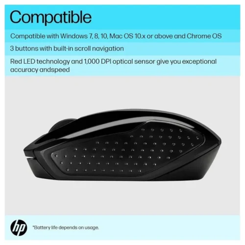 اشتري ماوس HP 200 Wireless الأصلي بحالة الـ Open Box بالسوق المصري. حساسية 1000DPI، مدى 10 أمتار، تصميم مريح لليدين، وأداء عملي للمكاتب واللابتوب بسعر اقتصادي!